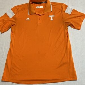 TENNESSEE  UT VOLS College Athletic Adidas Orange & White Polo Shirt Size M